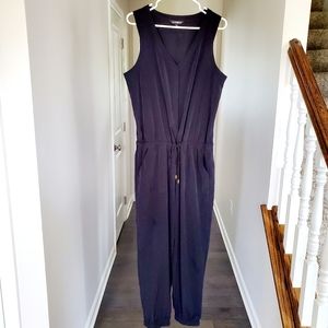 Express Black Sleeveless Drawstring Waist Jumpsuit
